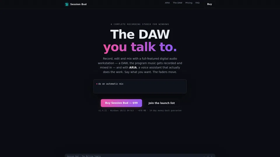 Homepage snapshot at launch