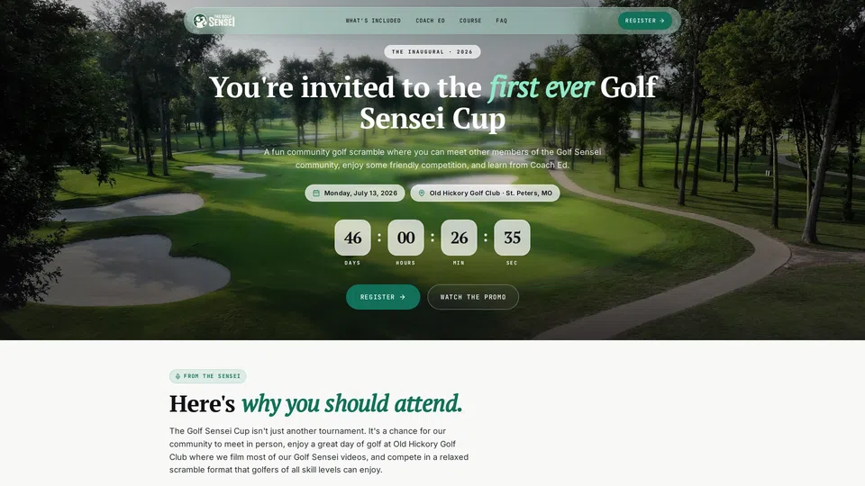 Homepage snapshot at launch