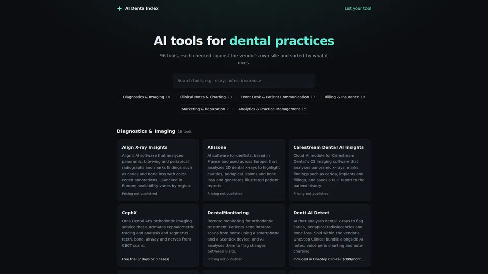 Homepage snapshot at launch