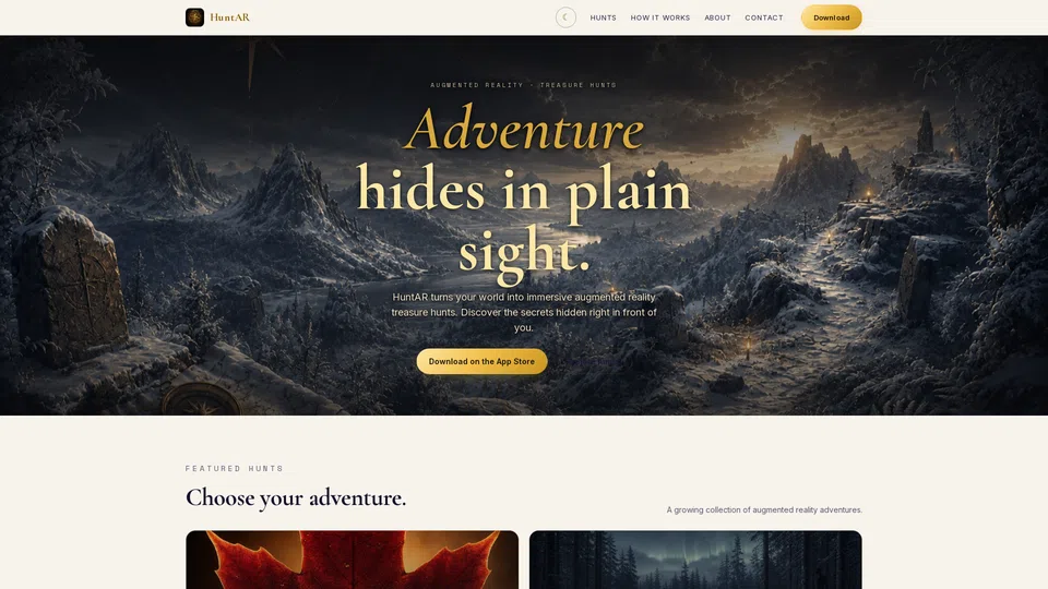 Homepage snapshot at launch