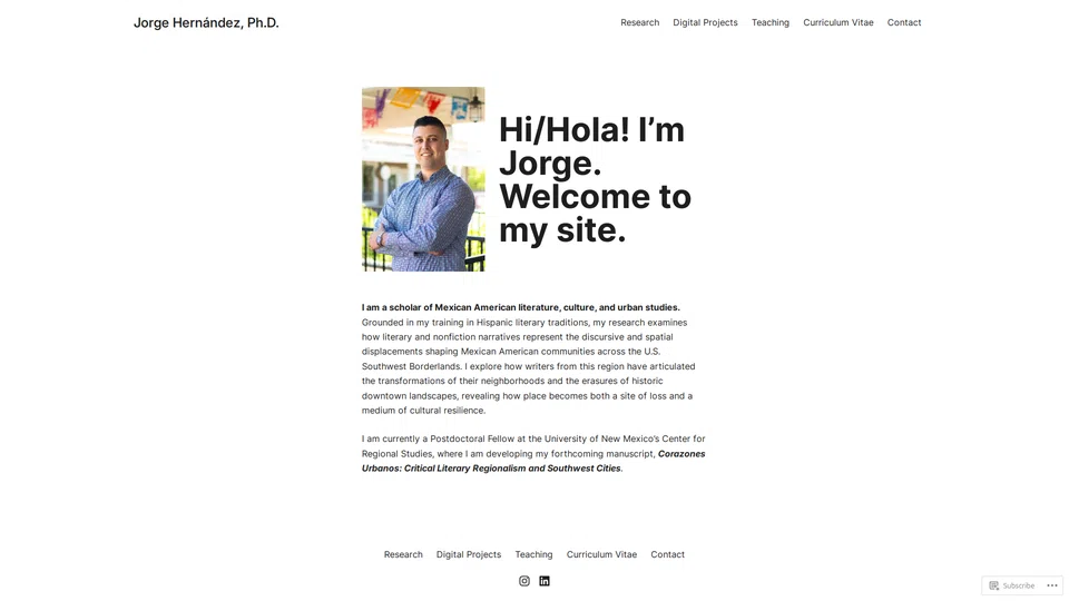 Homepage snapshot at launch