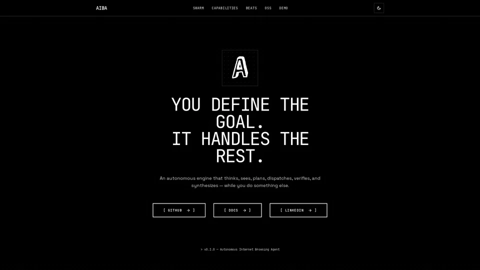 Homepage snapshot at launch