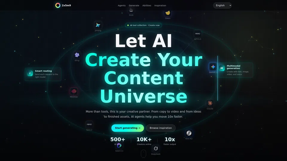 Homepage snapshot at launch