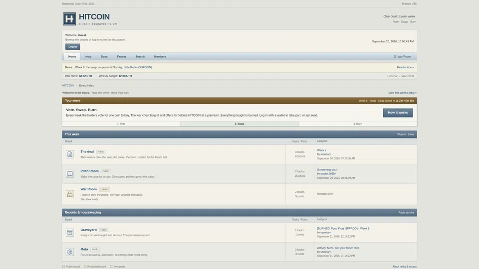 Homepage snapshot at launch