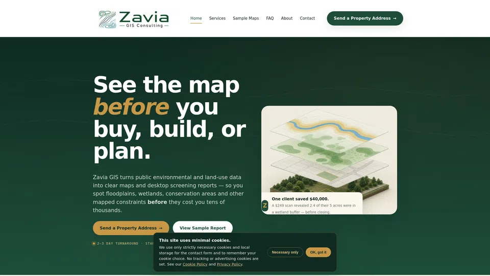 Homepage snapshot at launch