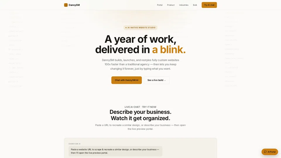 Homepage snapshot at launch