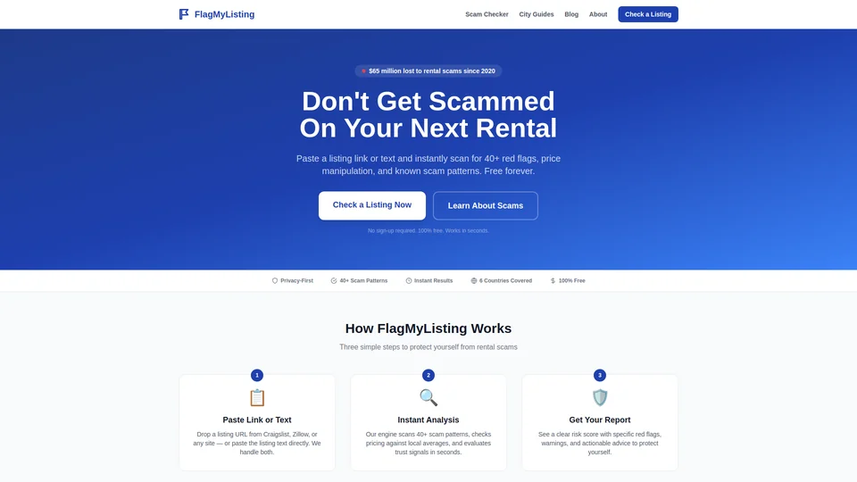 Homepage snapshot at launch