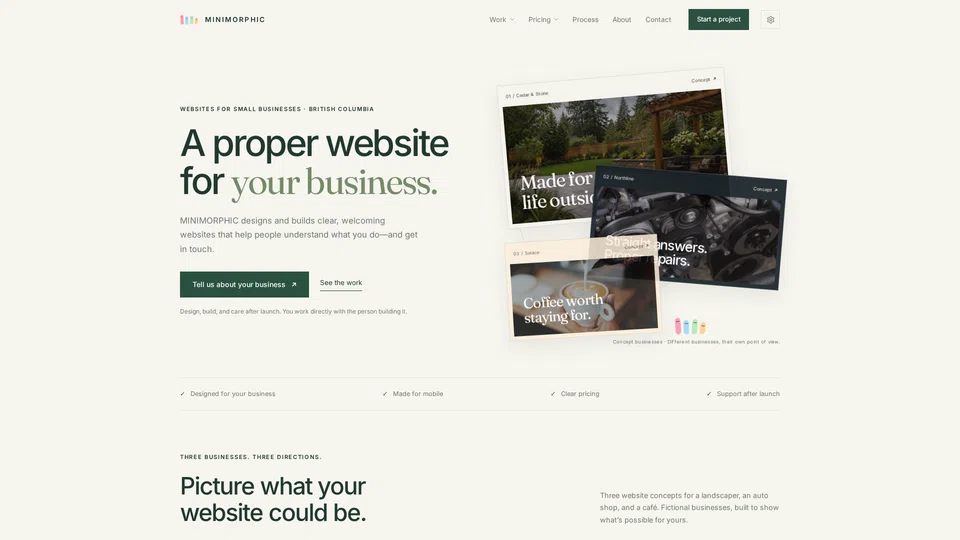 Homepage snapshot at launch