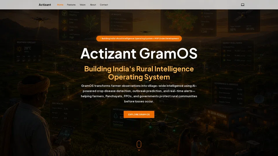 Homepage snapshot at launch
