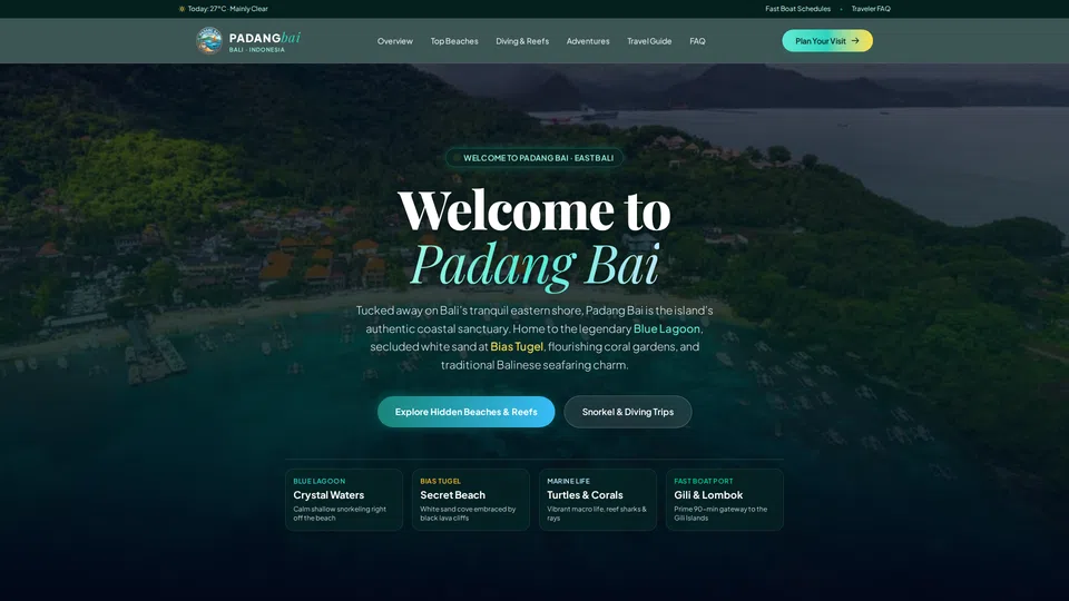 Homepage snapshot at launch