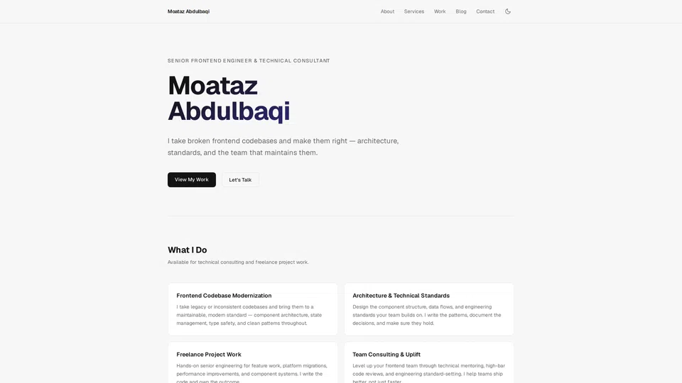 Homepage snapshot at launch