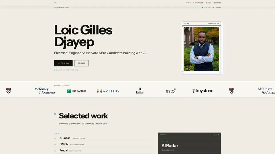 Homepage snapshot at launch