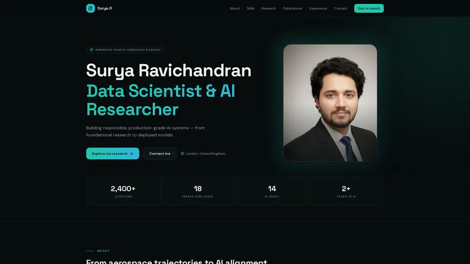 Homepage snapshot at launch