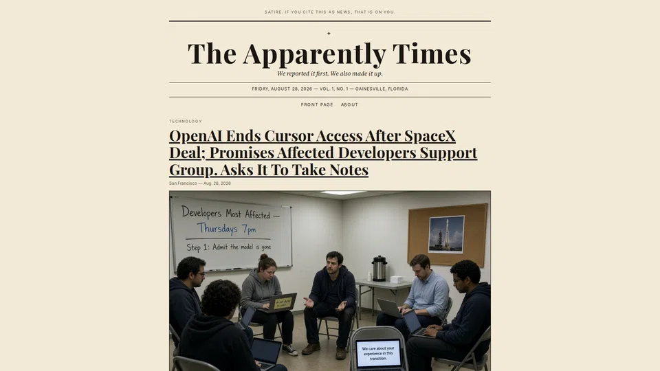 Homepage snapshot at launch