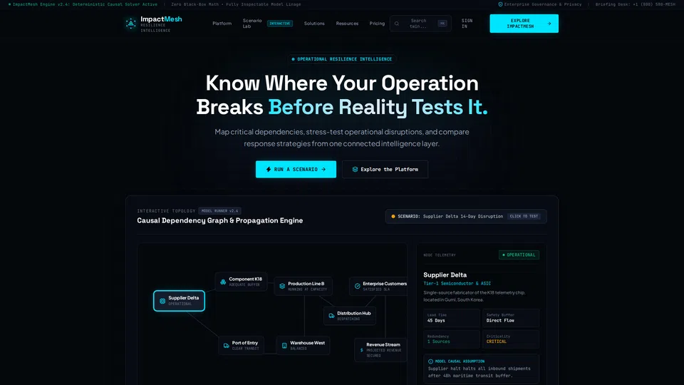 Homepage snapshot at launch
