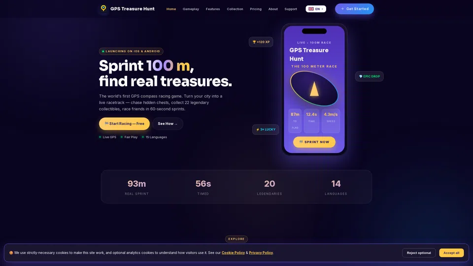 Homepage snapshot at launch