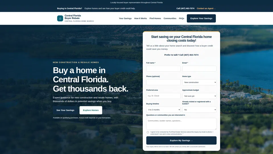 Homepage snapshot at launch