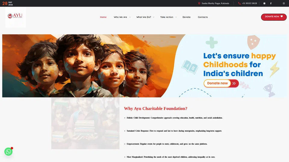 Homepage snapshot at launch