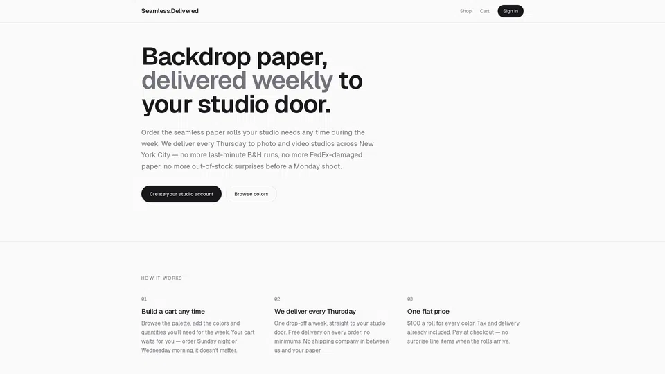 Homepage snapshot at launch