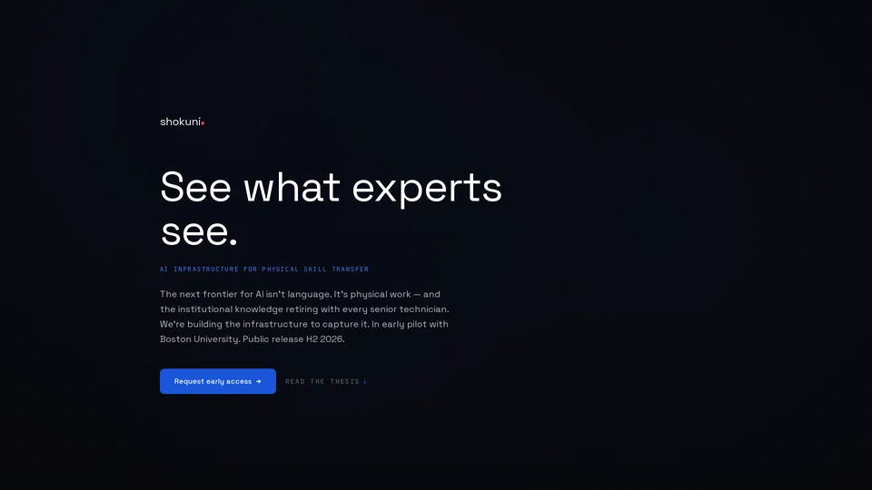 Homepage snapshot at launch
