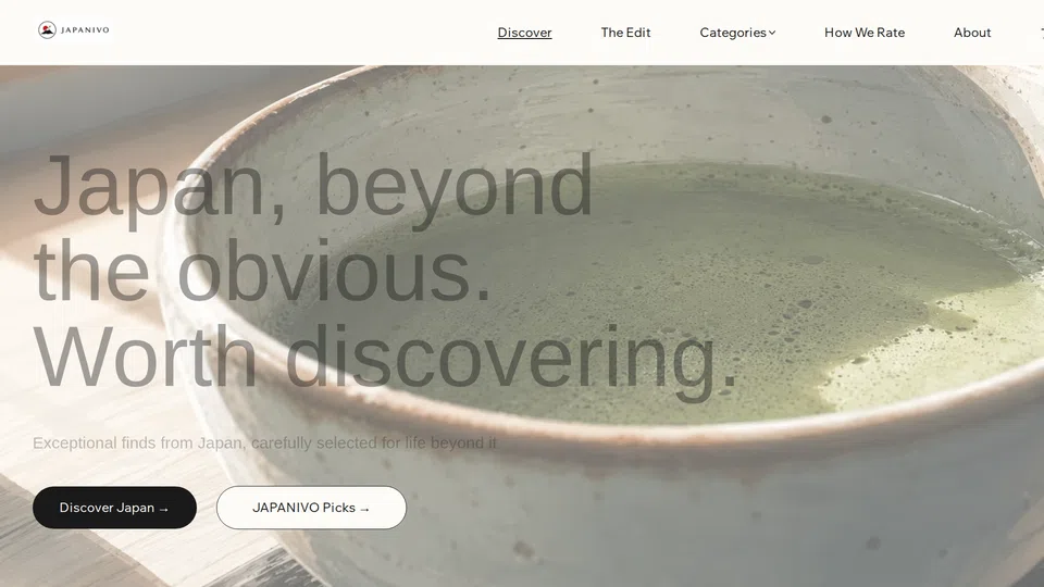 Homepage snapshot at launch