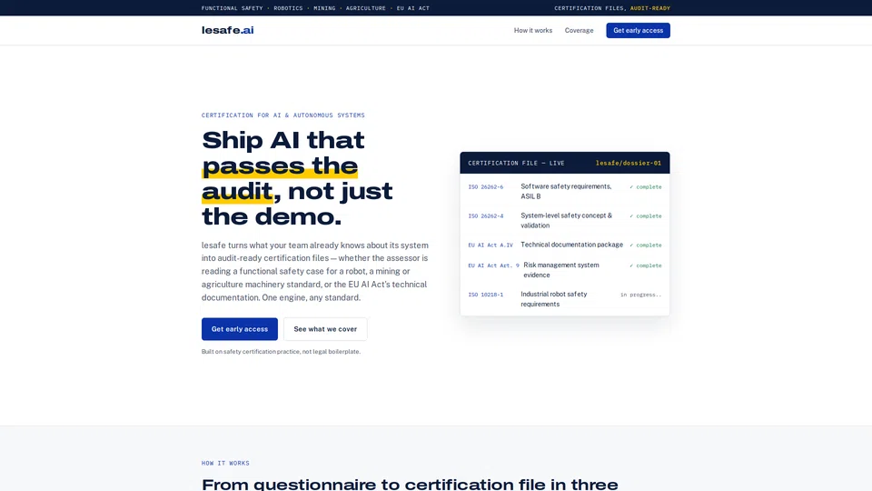 Homepage snapshot at launch