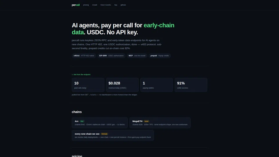 Homepage snapshot at launch