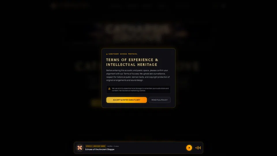 Homepage snapshot at launch