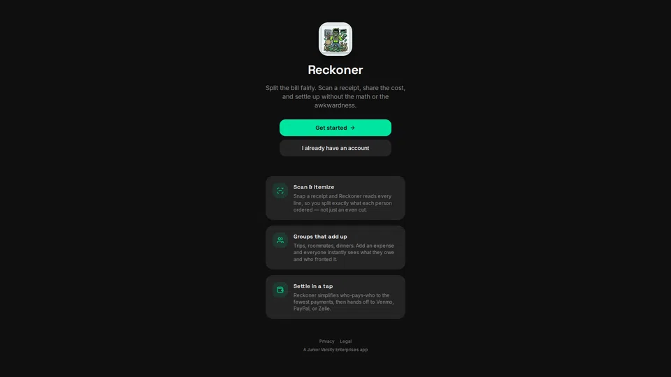 Homepage snapshot at launch