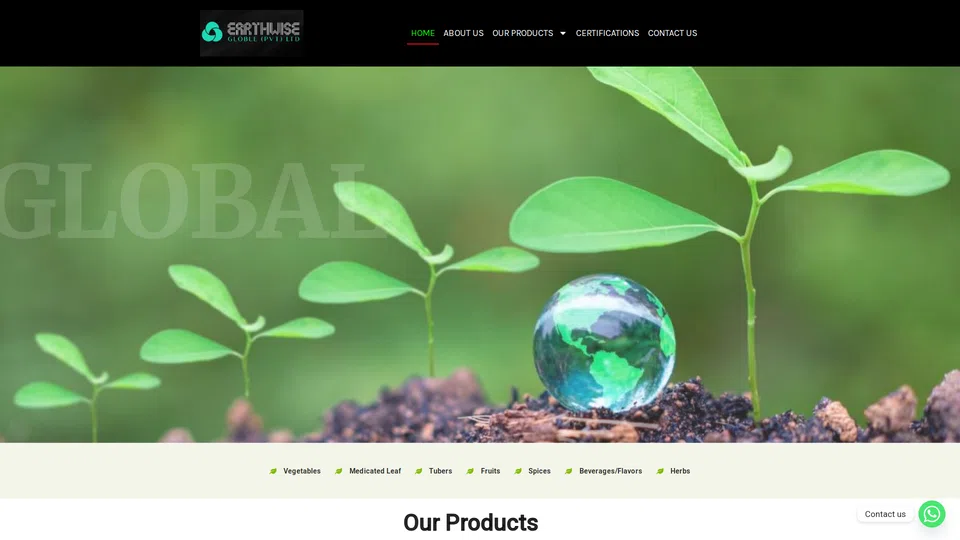 Homepage snapshot at launch