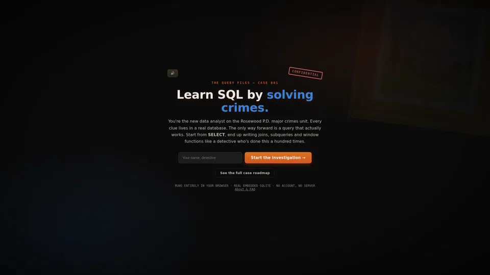 Homepage snapshot at launch