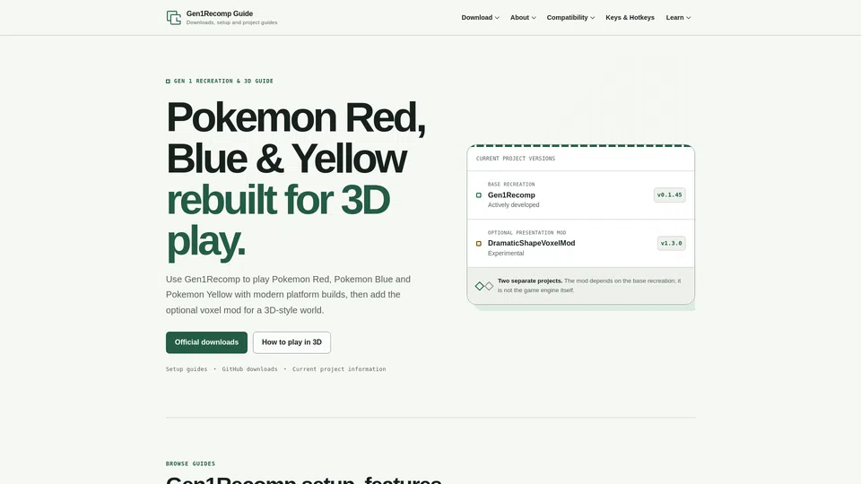 Homepage snapshot at launch