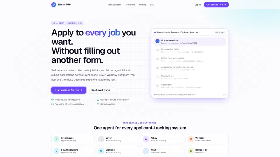 Homepage snapshot at launch
