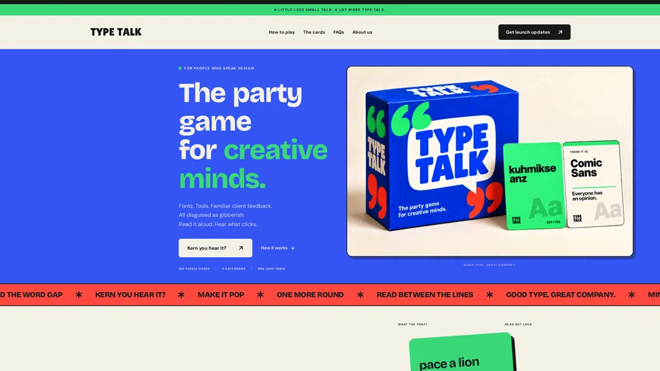 Homepage snapshot at launch