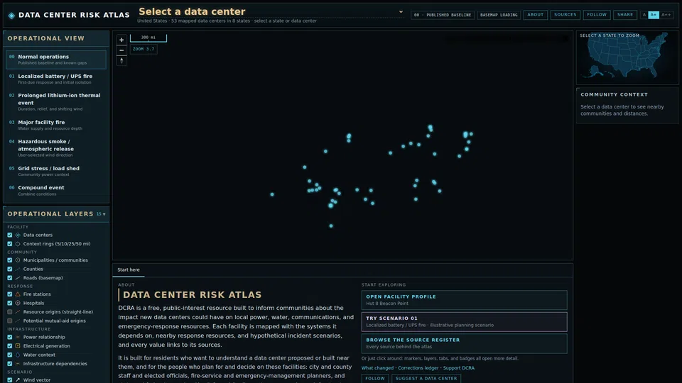 Homepage snapshot at launch