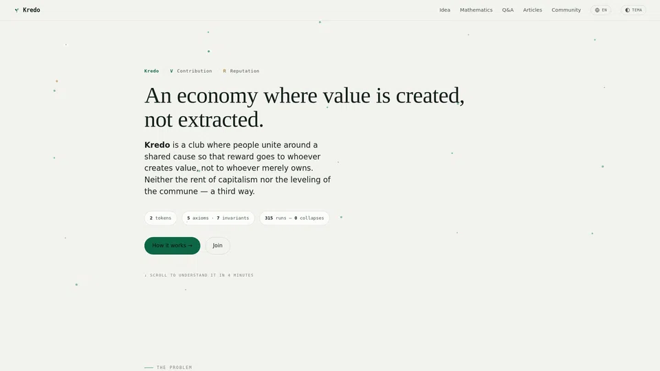 Homepage snapshot at launch
