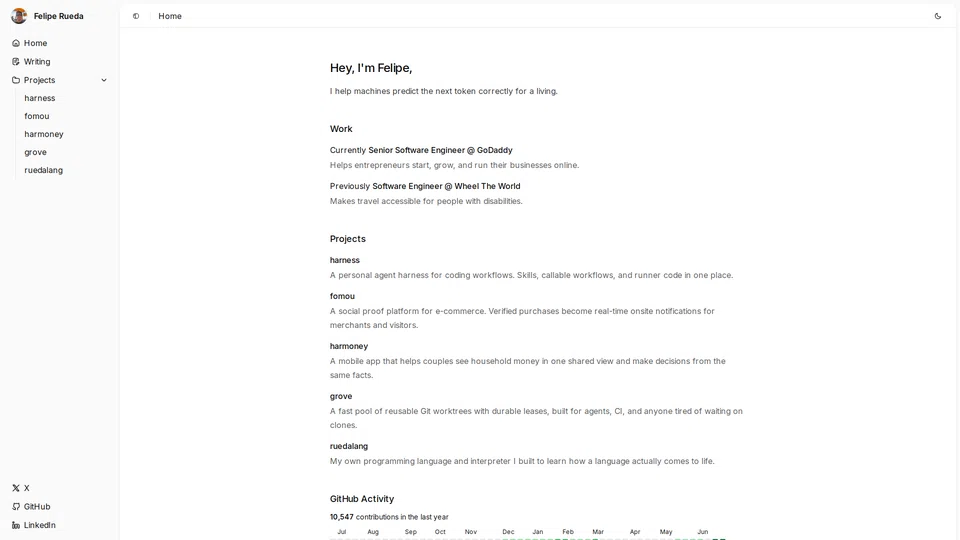 Homepage snapshot at launch