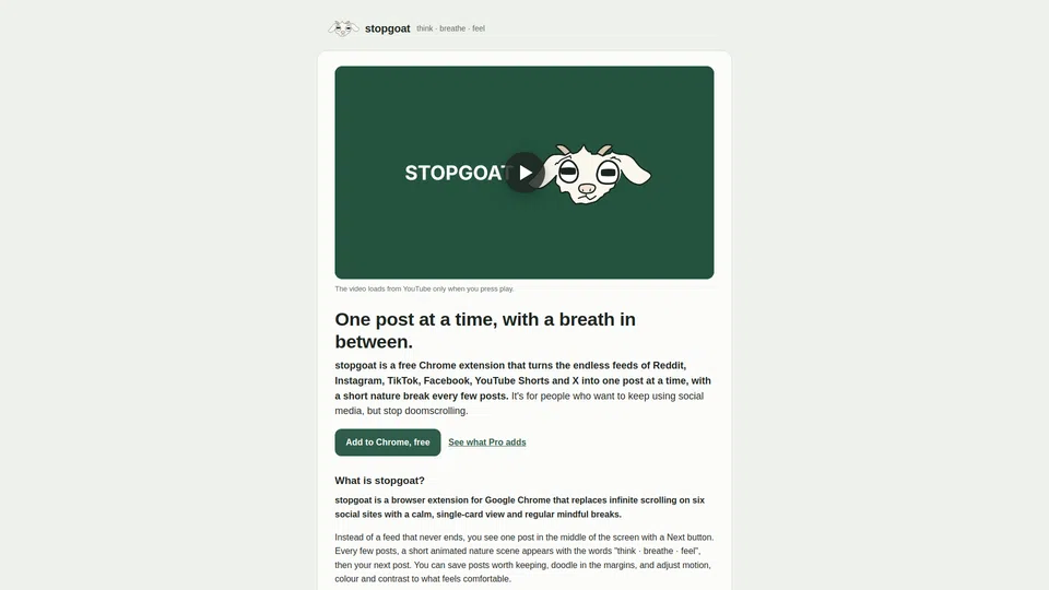 Homepage snapshot at launch