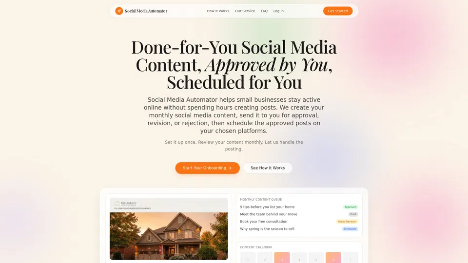 Homepage snapshot at launch