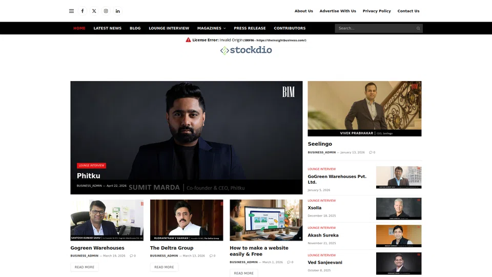 Homepage snapshot at launch
