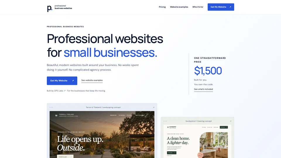 Homepage snapshot at launch