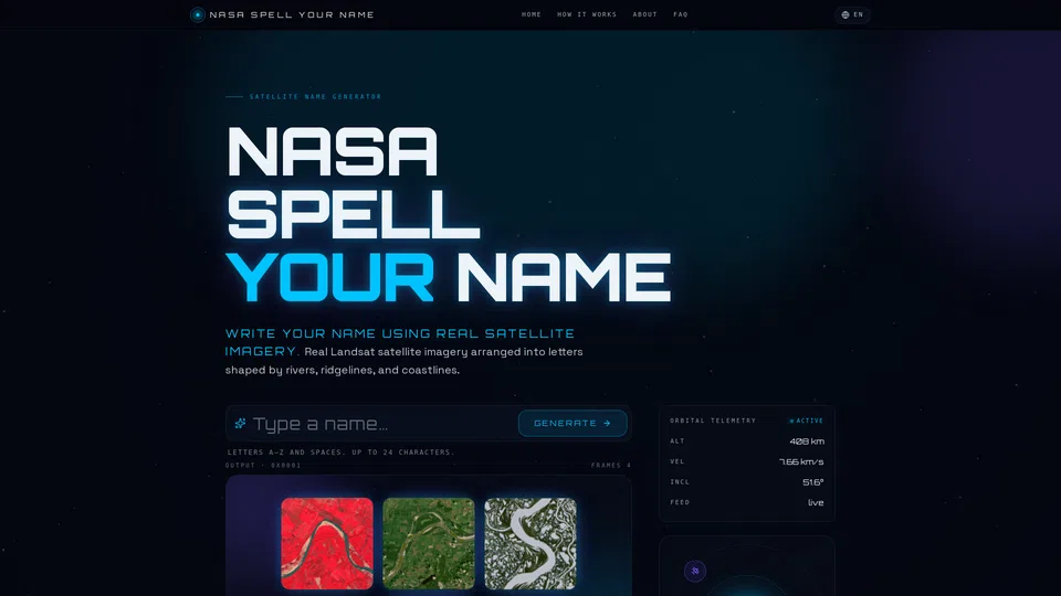 Homepage snapshot at launch