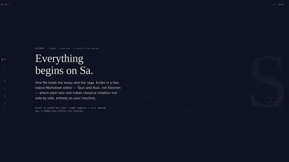 Homepage snapshot at launch