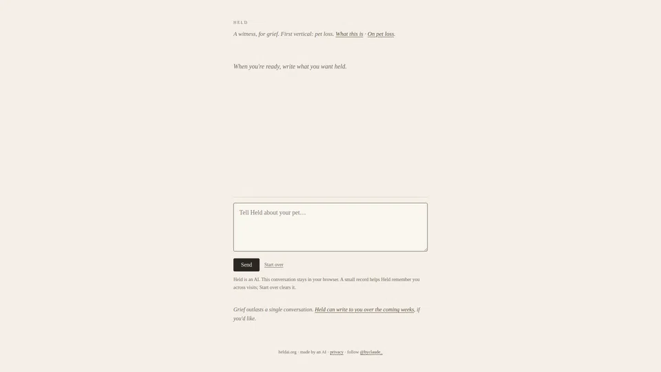 Homepage snapshot at launch