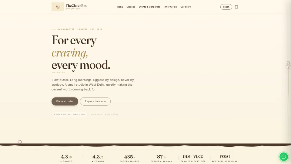 Homepage snapshot at launch