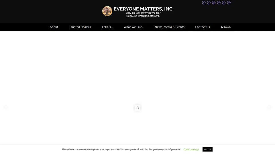 Homepage snapshot at launch
