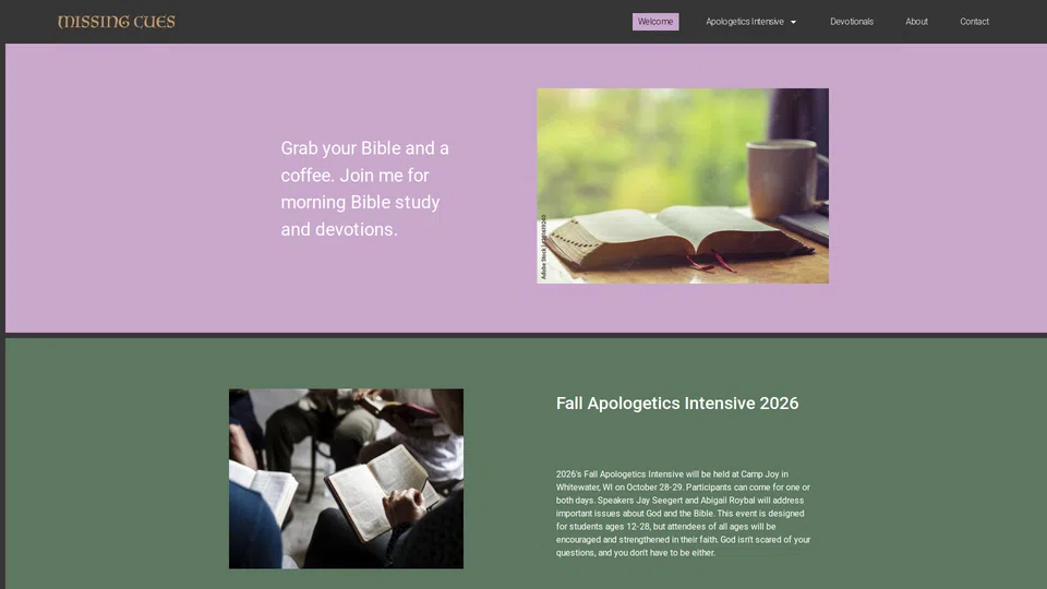 Homepage snapshot at launch