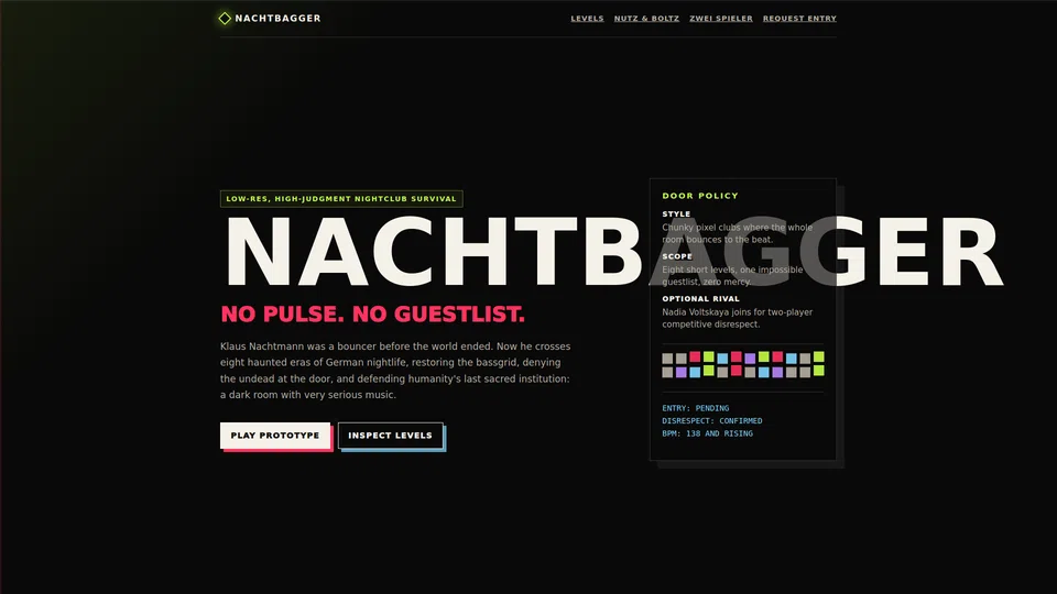 Homepage snapshot at launch