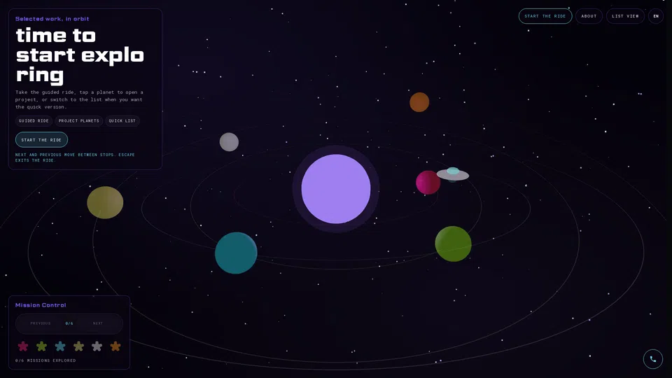 Homepage snapshot at launch