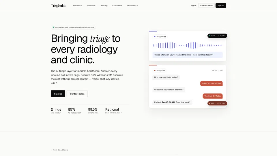 Homepage snapshot at launch